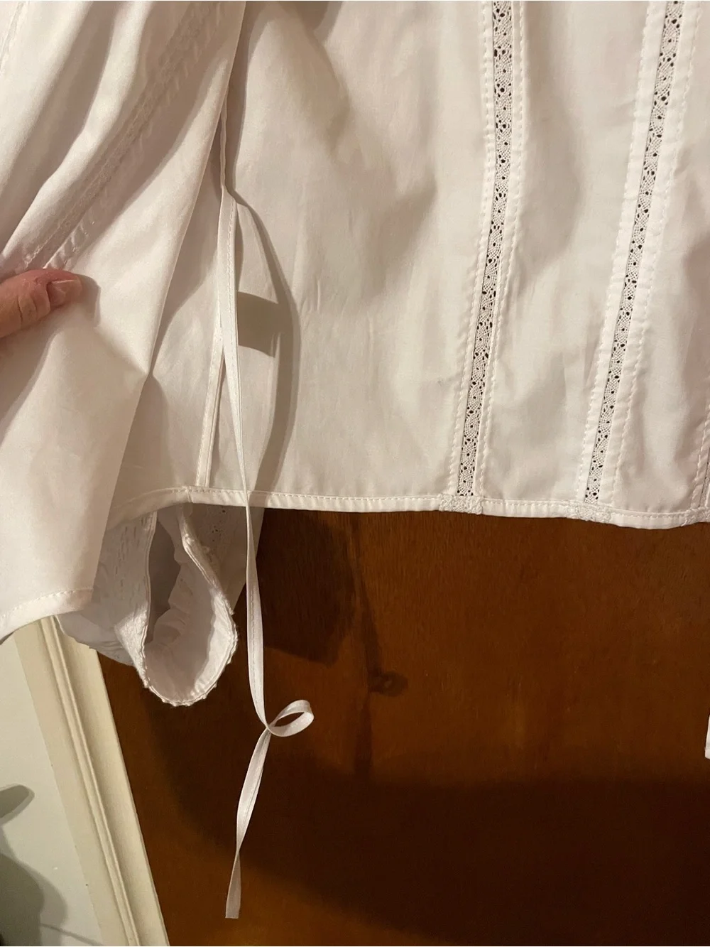 Large Gibson Girl Dress White Blouse Edwardian High Neck Button Front - Picture 6 of 9